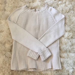 White Knit Sweater, Gold Zipper Accent ⚡️